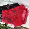 [Rojo Ancola] 880# Ropa Interior Roja Grande de Año Nuevo Malla de Encaje Seda de Hielo Ropa Interior Roja