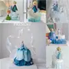 Rojo Neto Elsa Congelada Muñeco de Nieve Princesa Copo de Nieve Castillo Pastel de Cumpleaños Mesa de Postres Decoración para Hornear Adornos