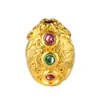 Prata 925 Banhada a Ouro Corindo Incrustado Repolho Furo Reto Pequenos Acessórios DIY Moda Novo Estilo Chinês Luxo Acessível Acessórios Versáteis