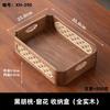 Estante de Almacenamiento para Juego de Té de Nogal Negro Madera Maciza Estilo Chino Estante Móvil para Tazas de Té Estante de Almacenamiento de Escritorio de Doble Capa Portavasos