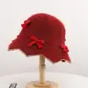Sombrero de pescador de lana de alpaca tejido Melard para mujer, cálido de otoño, adelgazante, moderno