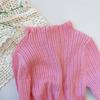 Suéter Infantil 2025 Inverno Macio e Aconchegante Bebê Estiloso Camiseta Básica Infantil Renda Gola Redonda Tricô Roupa de Outono para Crianças Pequenas
