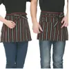 Garçom masculino e feminino avental preto curto hotel restaurante restaurante ocidental café cozinha meia cintura