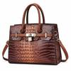 Bolsa Platino Patrón Cocodrilo Comercio Exterior Moda Mujer Portátil Bolso de Mujer Bolso Grande Moda Europea y Americana Bolso de Hombro para Mujer