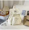 Mochila Saco com Tampa Flip-Top de Bolinhas para Mulheres, Estilo Universitário, Bolsa para Faculdade e Trabalho, Mochila Pequena Casual de Viagem de Nicho