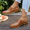 Código externo tamanho grande mocassins bordados vintage femininos 2026 primavera outono bico fino salto grosso calce fácil estilo britânico sapatos pequenos de couro