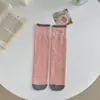 Calcetines de Otoño e Invierno en Serie Gris y Rosa, Calcetines Rectos para Mujer, Rayados, Calcetines Suaves de Media Pantorrilla, Estilo Universitario, Calcetines Holgados Dulces y Lindos