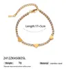 Pulsera Taina estilo oceánico de acero inoxidable transfronteriza europea y americana para mujer con estrella de mar, conchas, perlas, circonita en forma de corazón y diseño de cadena de tenis