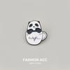 Taza de Café Casera Original Junpi Broche de Panda Insignia Japonesa Linda para Hombre Accesorios de Imperdible de Dibujos Animados
