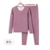 Novo terno de roupa íntima térmica de casal com gola redonda de seda cashmere antibacteriana, roupa externa masculina, camisa de base com borda sem costura feminina