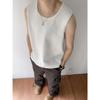 Chaleco Deportivo Bordado con Patrón Oscuro de Rayos para Hombre Verano Americano Alta Calle Guapo Camiseta sin Mangas Chaleco de Fitness Singlet