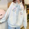 [Huamian Composite] Suéter Cardigan com Capuz Estilo College Menina Fofa Macia Feminino Ins Fresco e Doce Jaqueta Casual