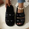 Nuevas zapatillas de felpa de comercio exterior transfronterizo para otoño e invierno, zapatillas de casa con bordado antideslizante y lazo, zapatillas de felpa antideslizantes de suela gruesa