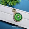Colgante de hebilla de calcedonia verde hielo con incrustaciones plateadas y ágata para mujer, venta al por mayor de fábrica, collar de jade, suministro en vivo