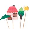 Decoración de Pastel de Cumpleaños de Dibujos Animados para Niños Transformación Autobot Adornos DIY Señal de Luz de Coche de Policía Señal de Carretera de Bloqueo de Carretera Inserto