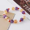Pulseira de Cristal Natural Duobao com Ametista Torre Amarela, Pulseira de Luxo de Alta Qualidade para Mulheres, Contas de Cristal Branco Estilo Étnico