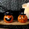 Nuevo producto transfronterizo: Decoraciones de Halloween, manualidades de resina de calabaza sonriente estilo europeo, adornos de escritorio para el hogar