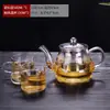 Juego de Tetera de Vidrio al por Mayor para el Hogar Resistente a Altas Temperaturas Engrosado Gran Capacidad Juego de Té Hervidor de Agua Filtro Tetera para Infusión