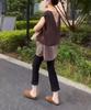 25817 Nuevo Daimei Yiyuan 2025 Top de Malla Empalmada de Alta Gama de Falso Dos Piezas con Pantalones Skinny de Cintura Alta para Mujeres a la Moda