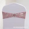 Respaldo de Silla Elástico Flor Lentejuela Lazo para Respaldo de Silla Suministros para Boda Hotel Cubierta de Silla Correas de Lentejuelas Decorativas