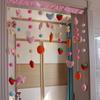 Cortina de porta de morango puro com divisória de vento pendurada estilo princesa para sala de casamento quarto cortina de quebra para casa meninas coração cortina de porta