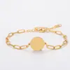 Pulsera Redonda de Acero Inoxidable para Pulsera de Punto Transfronteriza Pulsera de Clip de Papel Europea y Americana Material en Blanco Pulsera de Regalo Navideño Venta al por Mayor