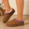Botas de Neve para Mulheres 2025 Estilo Novo de Inverno Forradas com Lã Quentes Sola Grossa Sem Salto Biqueira Meia Pantufa Versátil Casual Sapatos de Algodão