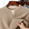 Engrosado Nuevo Otoño e Invierno Engrosado Simple Holgado Suéter Básico Suéter Cardigan de Manga Larga para Hombre Cuello Redondo