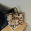 Bolsa de playa bordada estilo chino 2026 con bordado de malla y lentejuelas para mujer