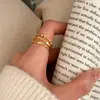 Colección de Anillos de Moda Versátiles Minimalistas Estilo Coreano con Sentido del Diseño, Exquisito Lujo Ligero, Sensación de Alta Gama, Joyería Estilo Ins para Mujeres
