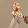 Pinza para el pelo de flor rosa estilo hada, Accesorio para el pelo de pinza lateral atmosférica para tomar fotos