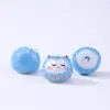 Gato de la Suerte Cerámico Colorido Gato Lindo de Cerámica Pintado Pulsera DIY Bolsa con Cuentas Decoración Llavero Colgante