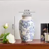 Nuevo Estilo Chino Medieval Azul y Blanco Porcelana Florero Arreglo Floral Adornos Gama Alta Nicho Retro Cerámica Florero Cerámica Florero