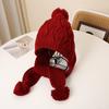 Chapéu Lenço Folha Integrado Estilo Chinês Chapéu Infantil Inverno Quente Lã Chapéu Lenço Integrado Proteção para Orelhas Chapéu