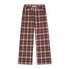 Pantalones Casuales Estilo Americano Perezoso Patrón Otoño Talla Grande Chica Gordita Cintura Alta Sueltos Dosificación Pierna Ancha Rectos 63525