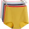 Suministro Exclusivo Transfronterizo de Panties Lisos de Costilla de Seda de Hielo, Cintura Alta Talla Grande Algodón Puro en la Entrepierna Control de Abdomen Estilo Europeo y Americano