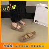 Zapatos de Lana de Punta Cuadrada y Boca Baja para Mujer 2026 Primavera y Verano Nuevos Estilo Coreano Lazo Francés Planos Mary Janes