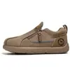 Novo Estilo Primavera e Outono Sapatos Casuais Masculinos com Zíper Lateral Estilo Hong Kong para Adolescentes, Sapatos Preguiçosos Slip-On, Sapatos Birkenstock de Tamanho Grande para Homens