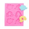 Molde de Fondant para Pastel Molde de Arcilla Molde de Pegamento Molde de Chocolate Molde de Silicona de Dibujos Animados Nube Arcoíris