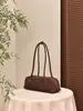 2026 Nuevo Otoño Estilo Francés Dachshund Importado Piel de Vaca de Capa Superior Cuero Genuino Gamuza Bolso de Axila Bolso Baguette de Gran Capacidad