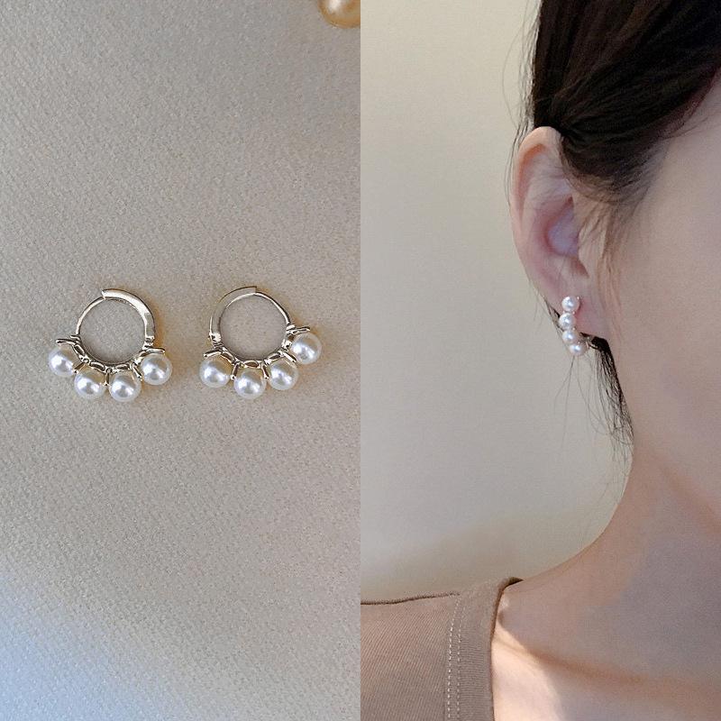 D0147珍珠耳扣-银色