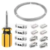 Cable de Acero Inoxidable Recubierto de Nylon de 2 mm para Valla de Jardín Exterior, Abrazadera de Tornillo de Suspensión, Kit de Carga
