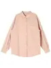 Camisa Loose Rosa Claro de Oito Meses Estilo Coreano Estilo Puro Desejo Jaqueta Camisa Camada Preguiçosa de Primavera para Mulheres