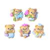 Alas de flores, lindo oso de dibujos animados, accesorios de resina, accesorios de gel crema para hacer uno mismo, horquilla, cuerda para el cabello, funda de teléfono con forma de gota de gel