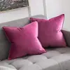 Directo de fábrica terciopelo simple color sólido almohada funda de almohada almohada de cama cojín de borde para sofá dormitorio
