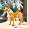 Juguete de Peluche de Ciervo con Flor de Ciruelo de Simulación Navideña Adorno Decoración de Atmósfera Festiva Arreglo de Escena Muñeca de Atrezo para Fotografía
