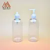 Botella Pet Redonda de Hombro Corta y Gruesa de 500 ml Personalizada con Cabezal de Bomba Dispensador de Gel Antibacterial para Manos con Gran Capacidad y Muy Duradera