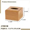 Caja de pañuelos de bambú para uso doméstico, caja de pañuelos extraíble para almacenamiento en el hogar, caja de pañuelos para oficina, almacenamiento extraíble con cajón inferior