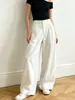 Pantalones Rectos ZOJ Principios de Otoño Estilo Old Money con Diseño de Pinzas Casual para Mujer 2026 Nuevo Estilo Sueltos Adelgazantes Blancos