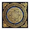 Tangka Nepalí Pintado a Mano Rueda del Tiempo Negro Dorado Mandala Rey Kong Decoración de Mesa Seiko Pintura para Sala de Estar Estudio Pintura Colgante de Mesa